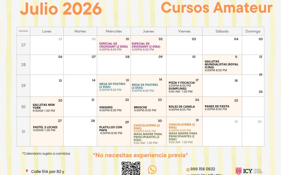 ¡Tu verano más delicioso! Descubre la Cartelera de Cursos de Julio en ICY
