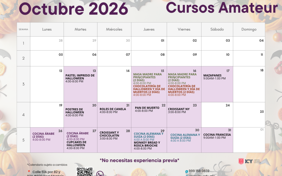 Calendario de Cursos Amateur – Octubre 2026